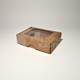 11.5 x 8.5 x 3 cm - kartona kastes ar logu